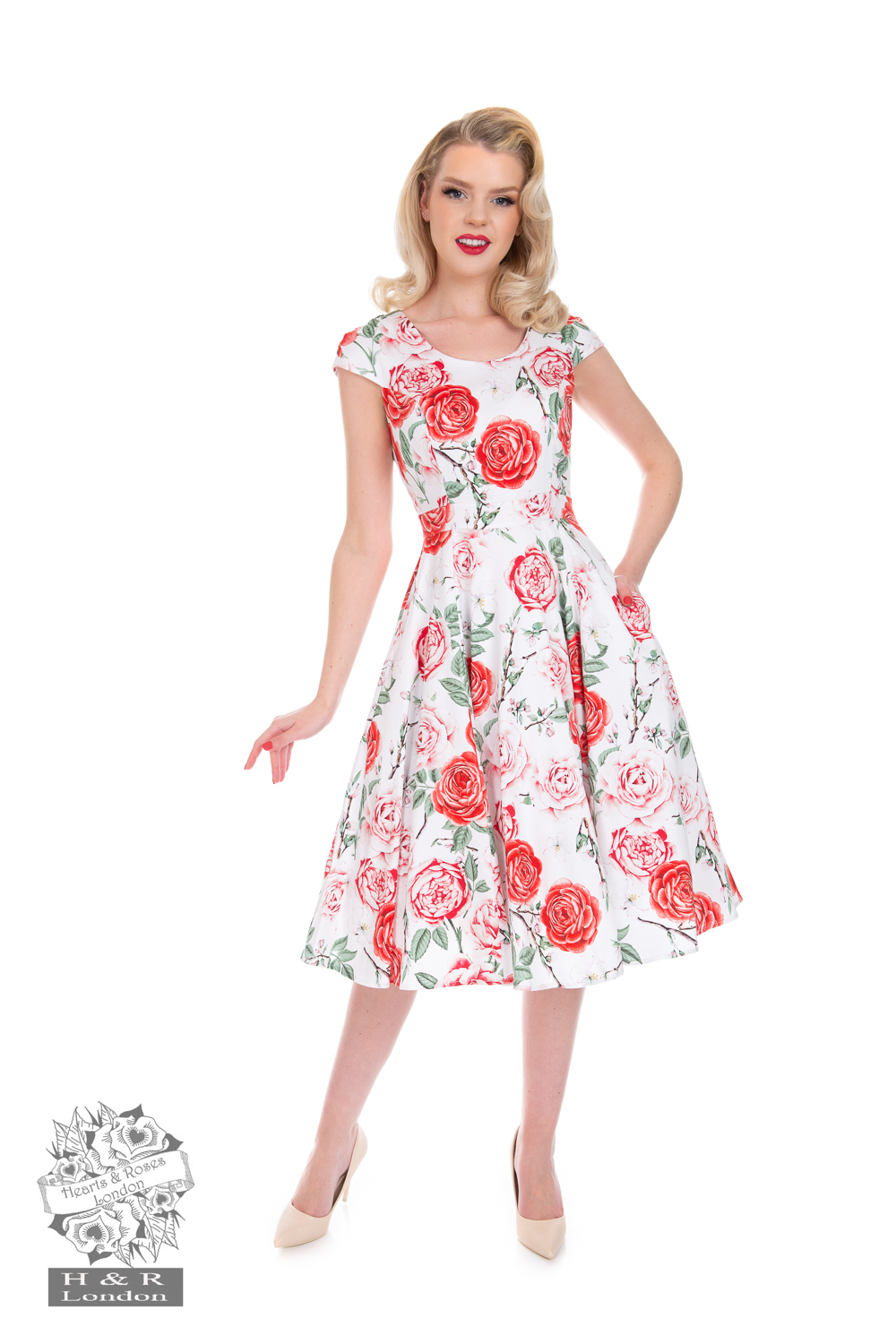 Rosie Floral Swing Dress Hearts And Roses London 
